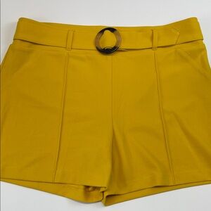 NYCC Mustard High Waist Belted Dress Shorts Yellow Size 10